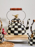MacKenzie + Childs Courtly Check 3 Quart Tea Kettle with Bird