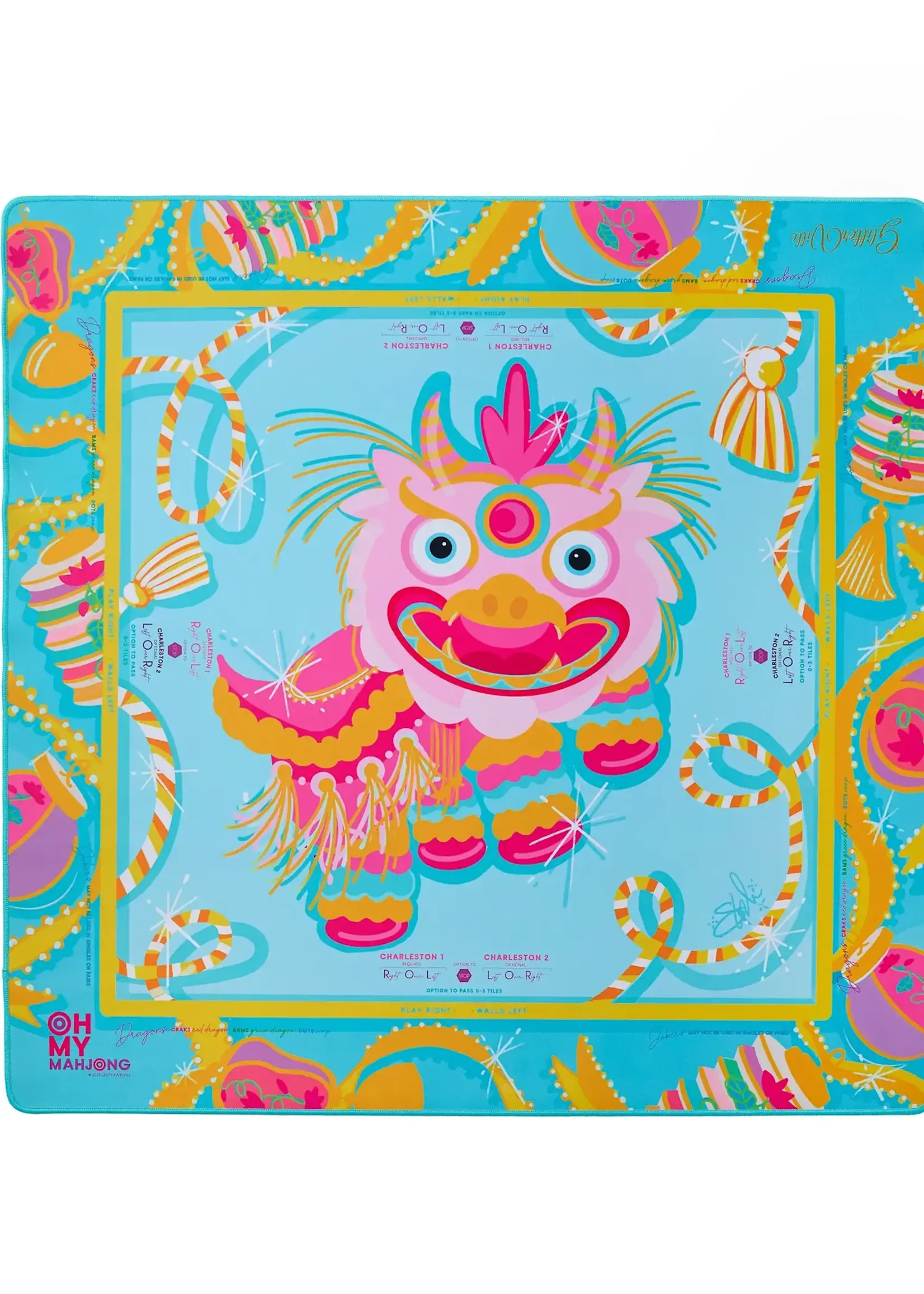 Oh My Mahjong Mat : Glitterville Pink Dragon