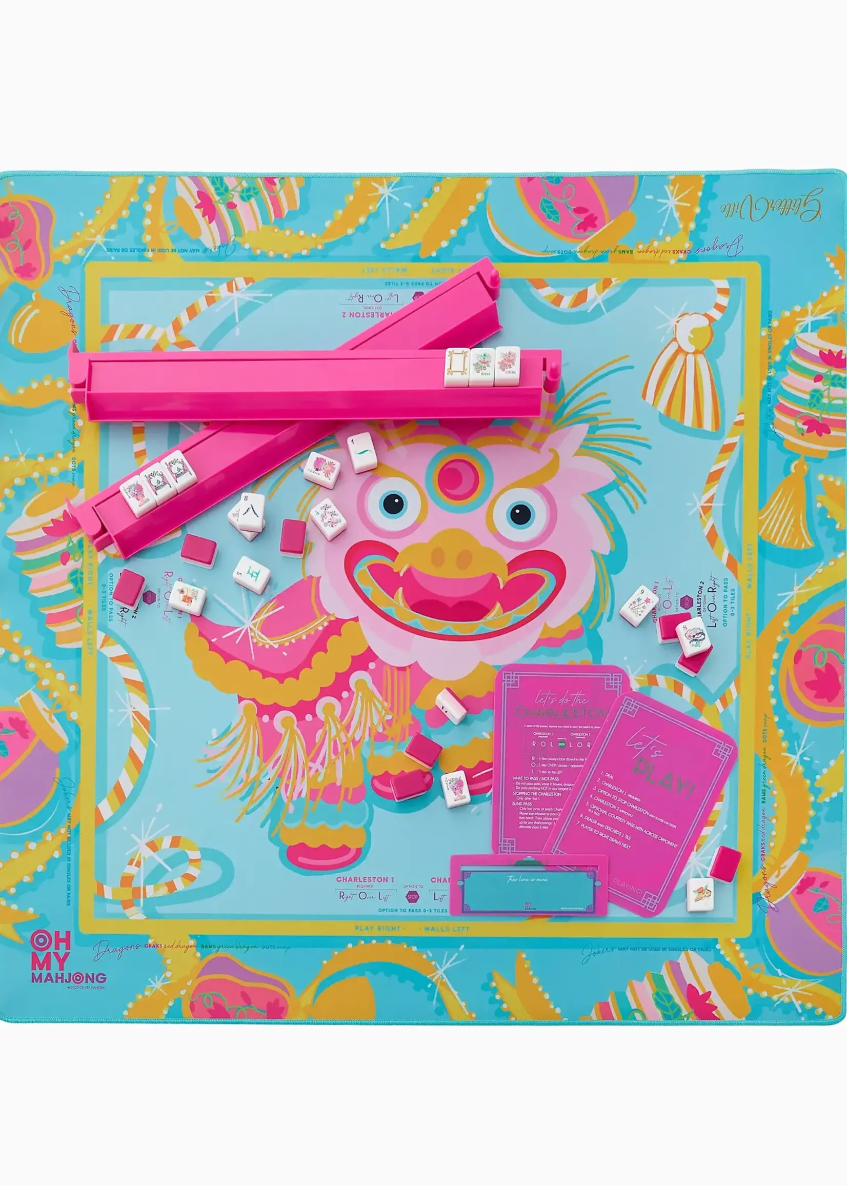 Oh My Mahjong Mat : Glitterville Pink Dragon