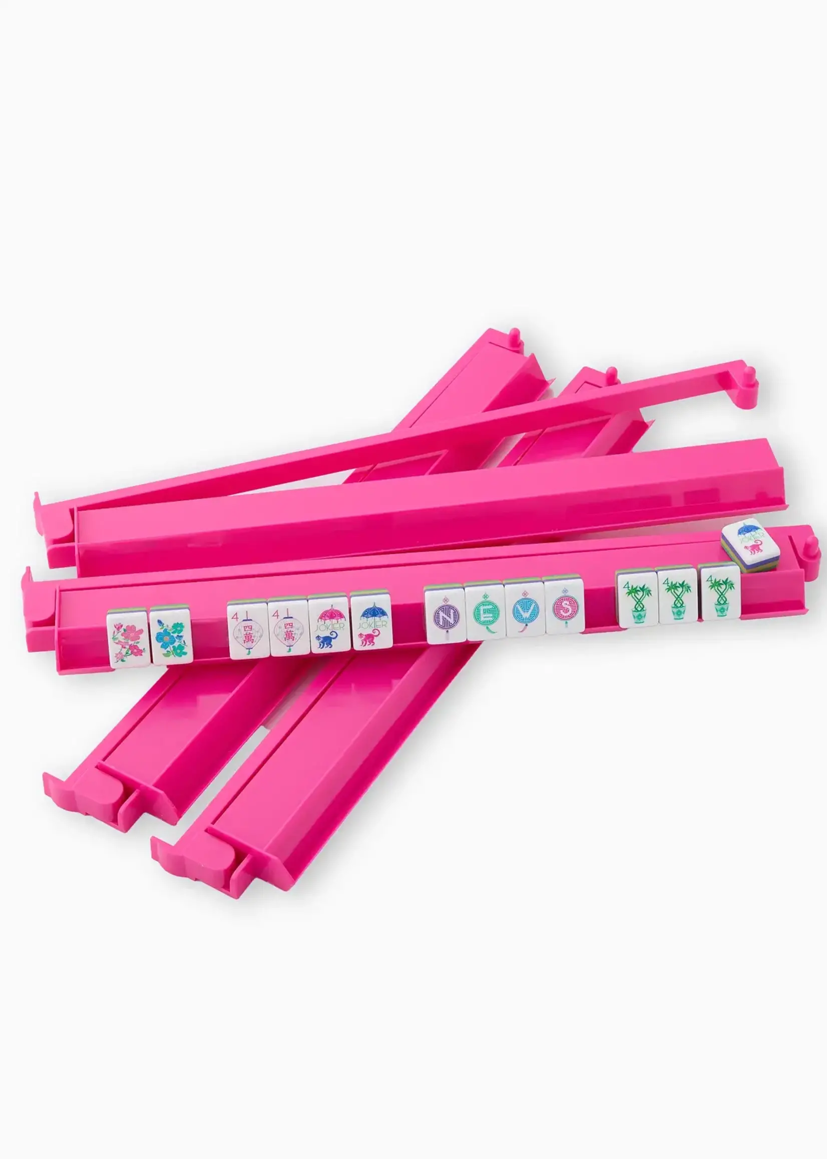 Oh My Mahjong Acrylic Rack and Pusher Set : Hot Pink