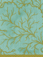 Caspari Cocktail Napkins : Gilded Majolica Saltwater