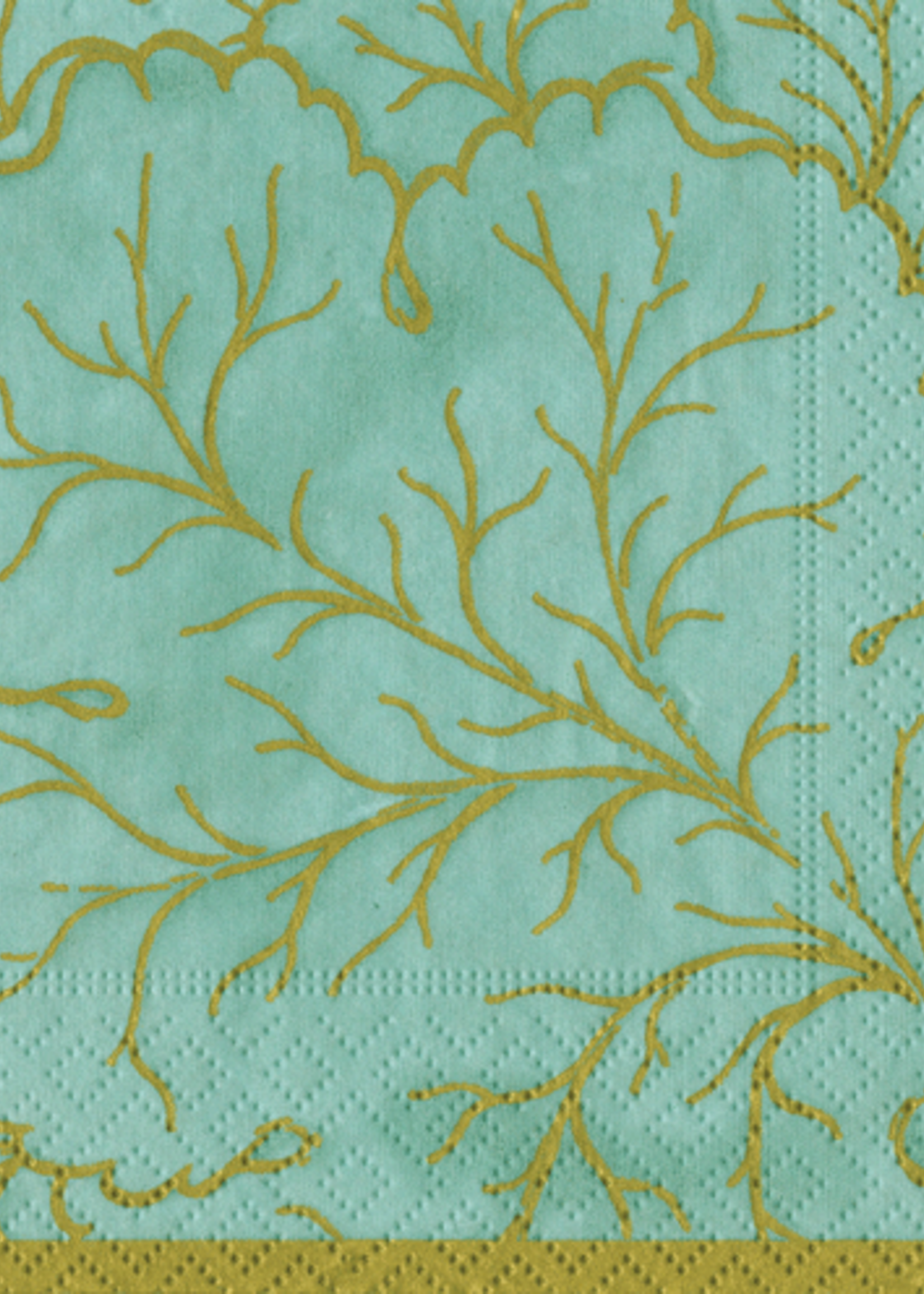 Caspari Cocktail Napkins : Gilded Majolica Saltwater