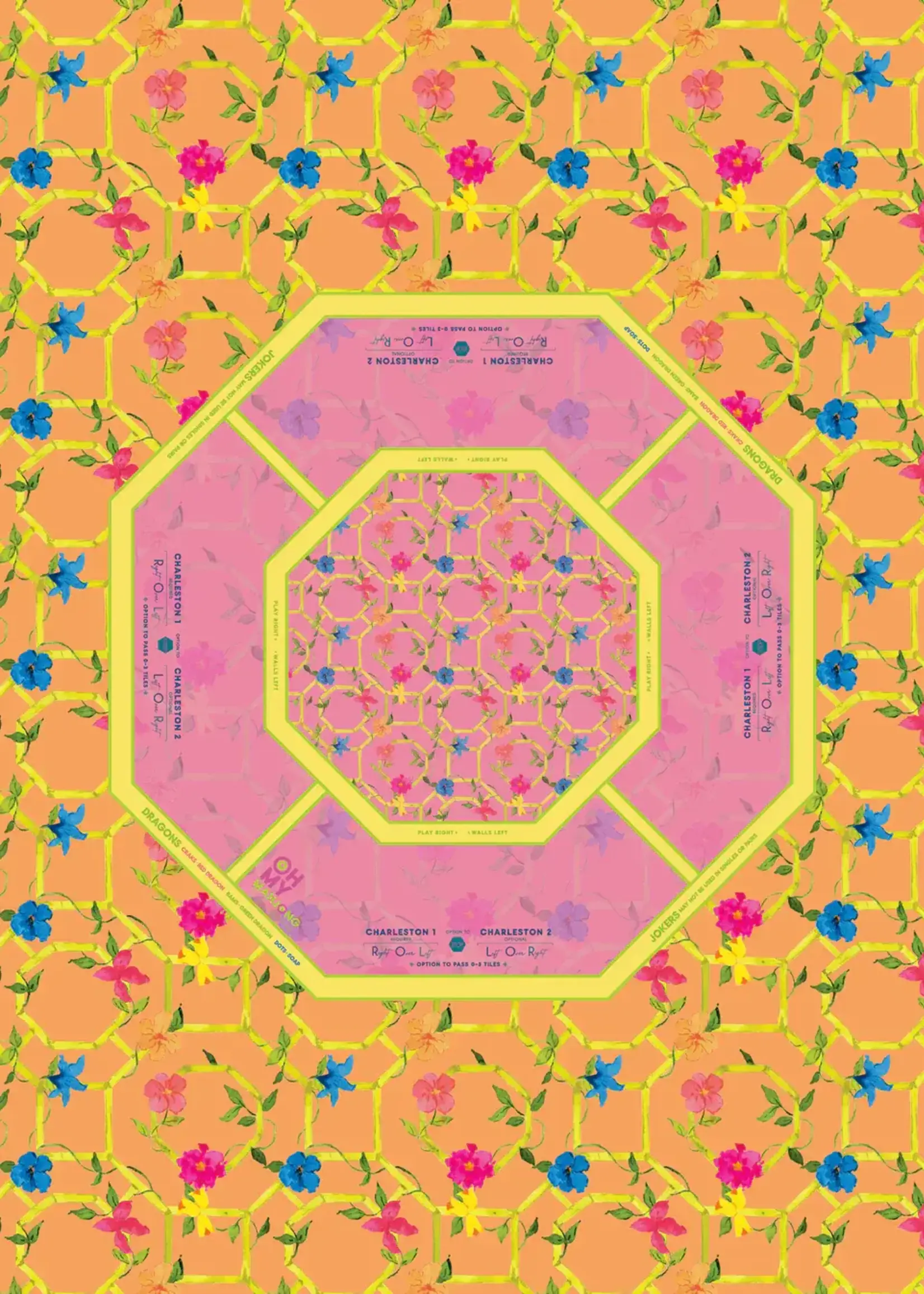 Oh My Mahjong Tablecloth : Bagua Blossom