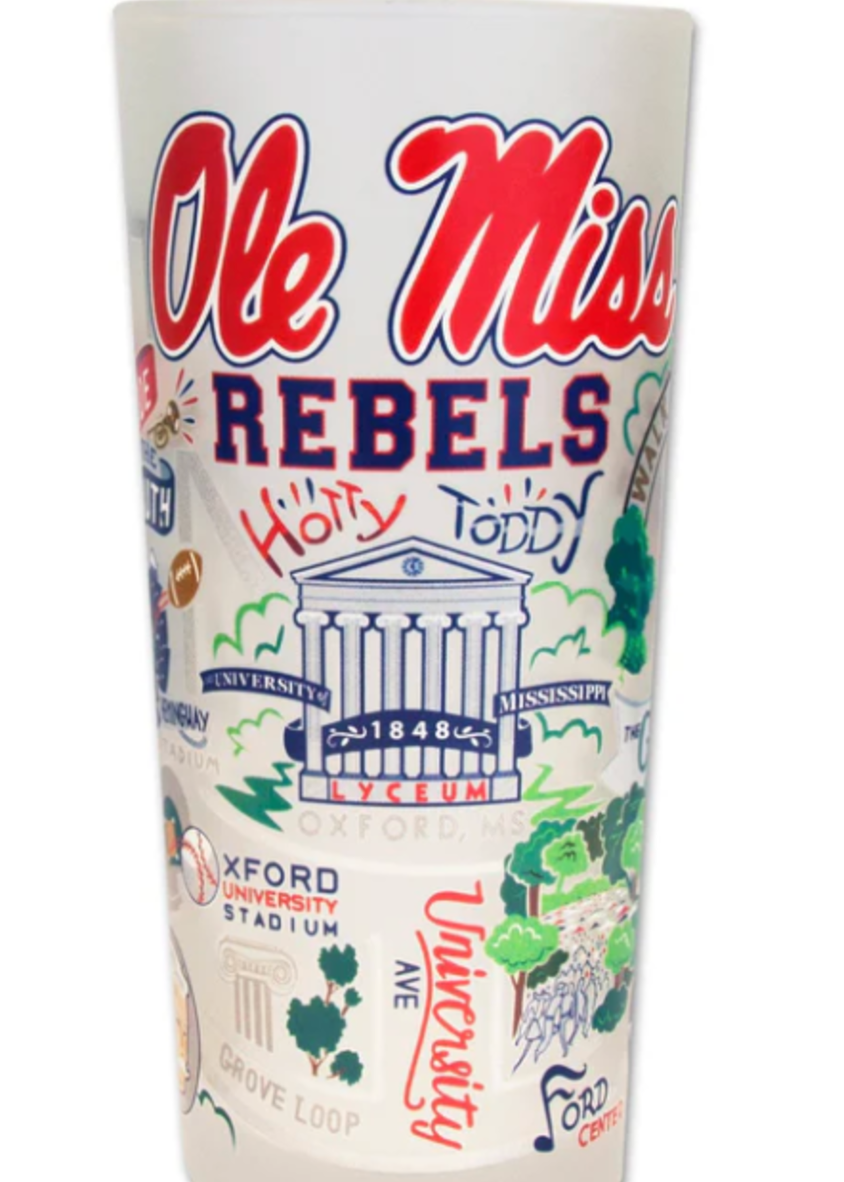 Cat Studio Ole Miss Drinking Glass