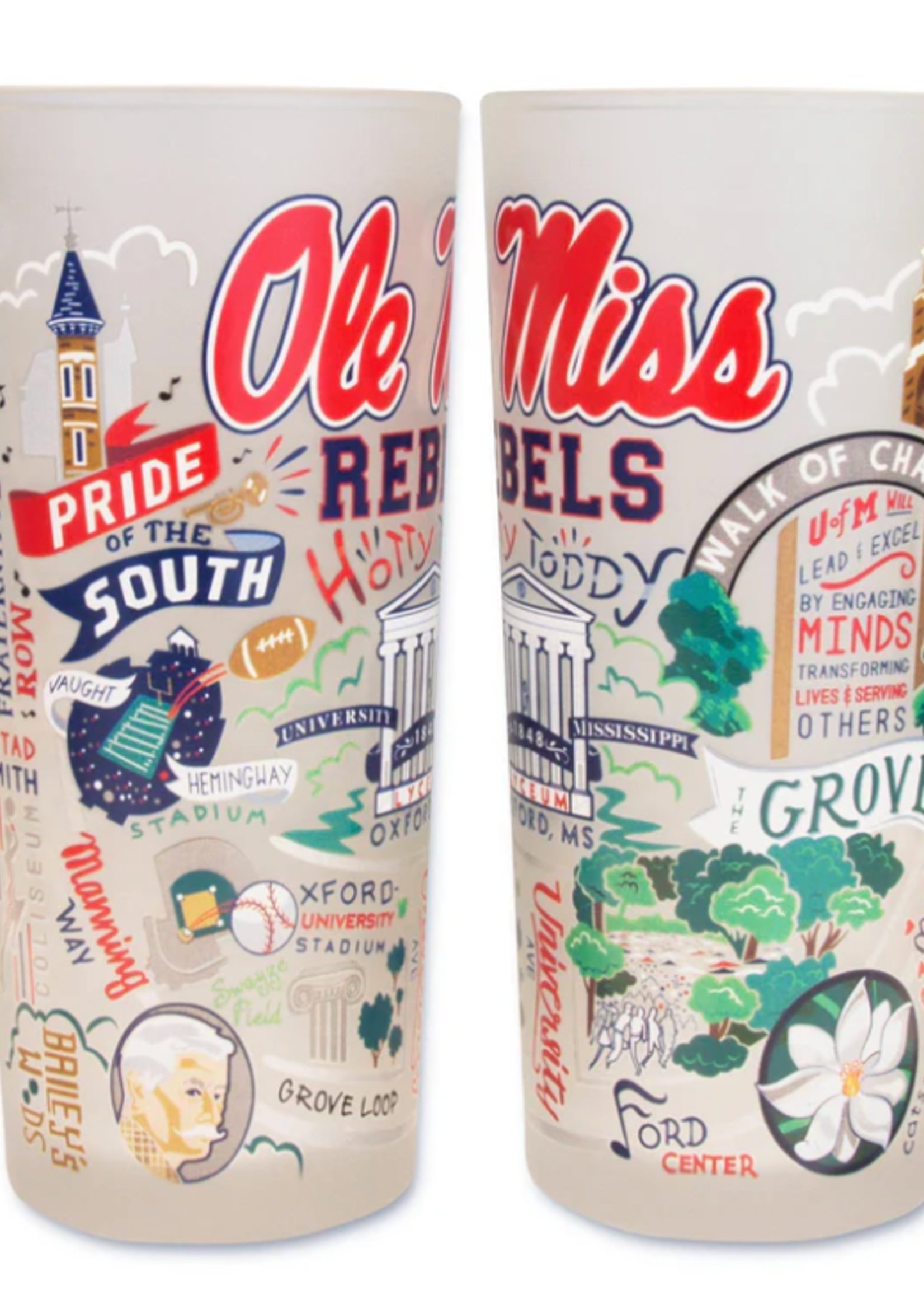 Cat Studio Ole Miss Drinking Glass
