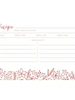 1Canoe2 Letterpress Red Holiday Floral Recipe Cards