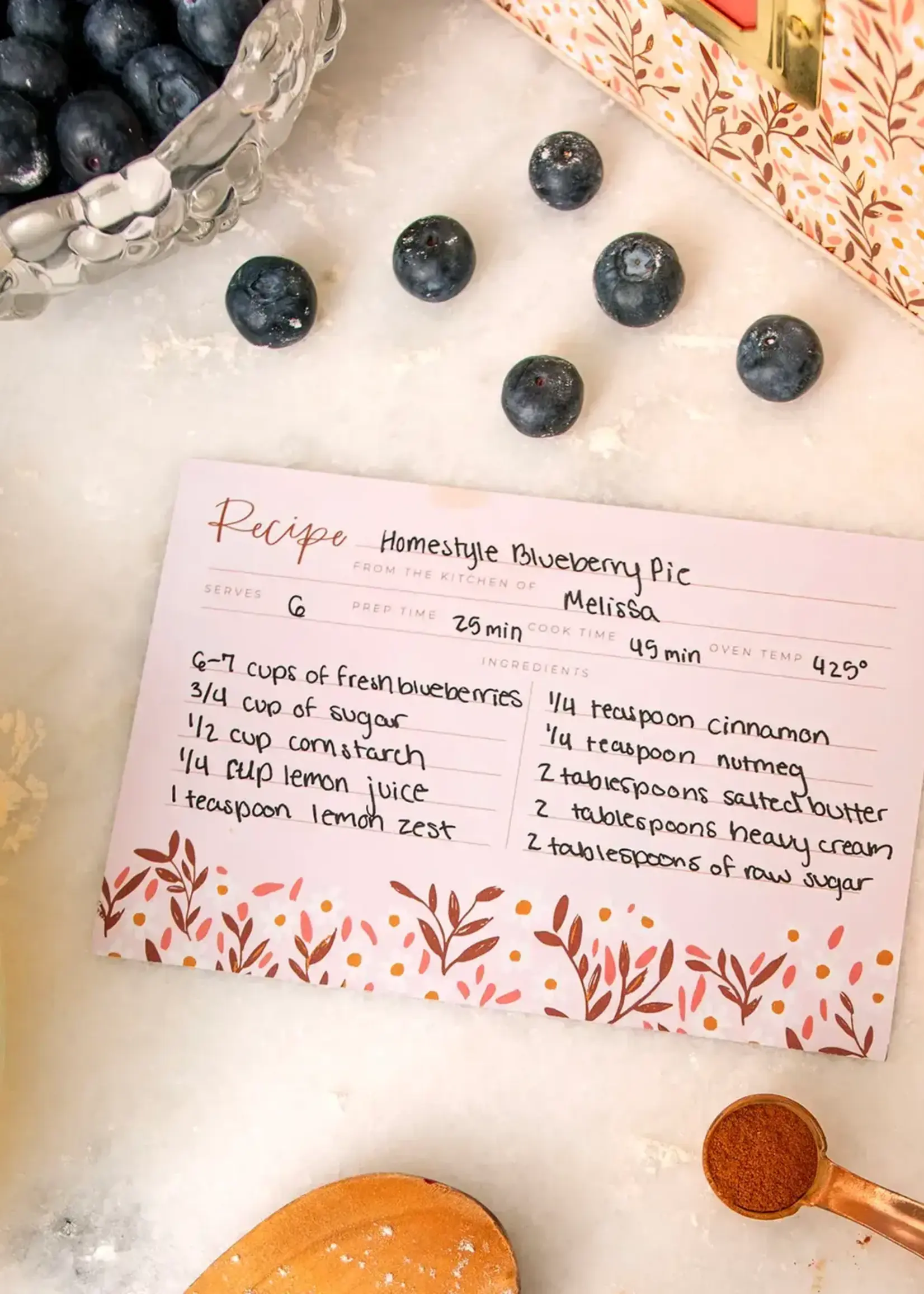 1Canoe2 Letterpress Pink Daisy Recipe Cards