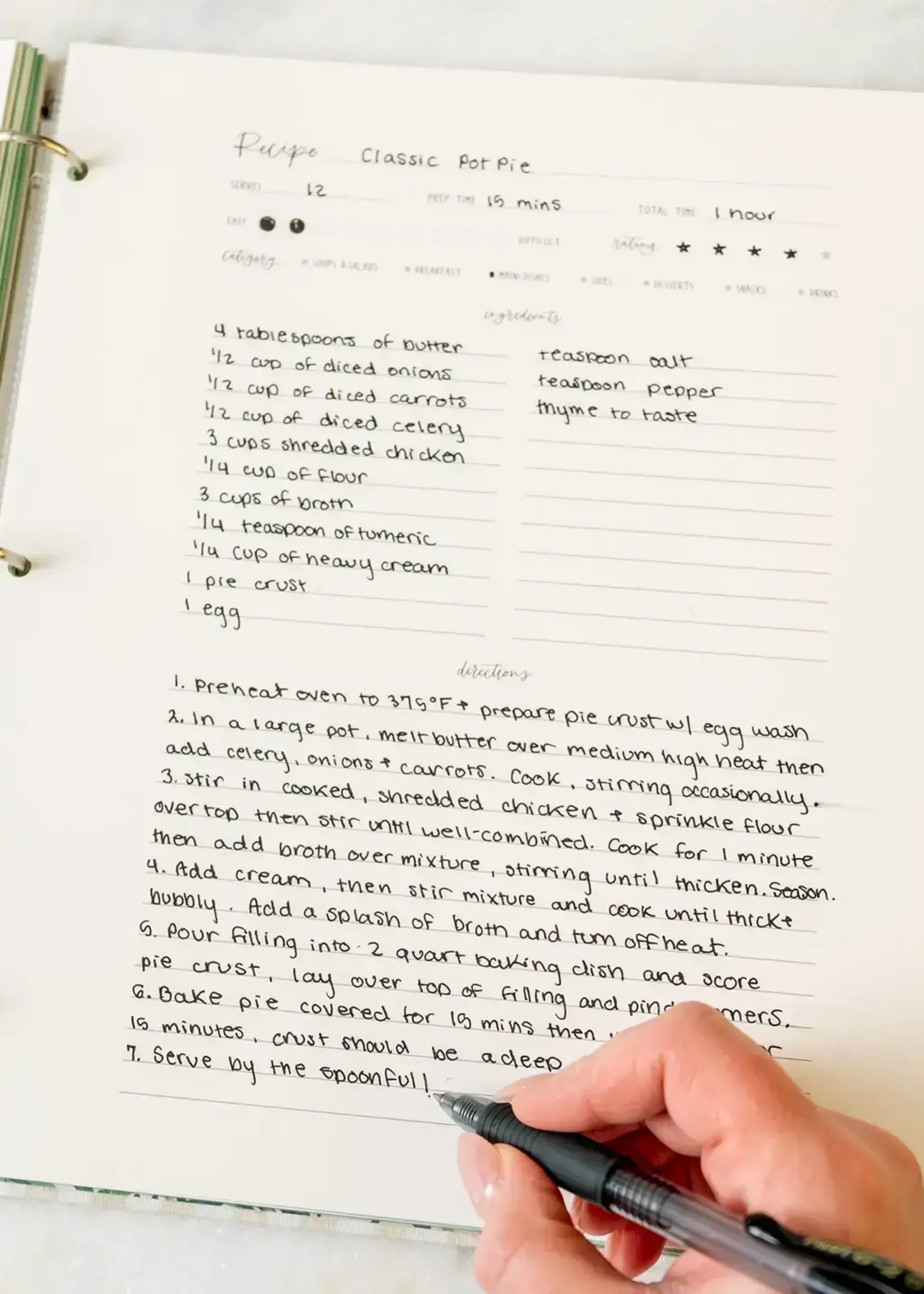 1Canoe2 Letterpress Large Recipe Page Set