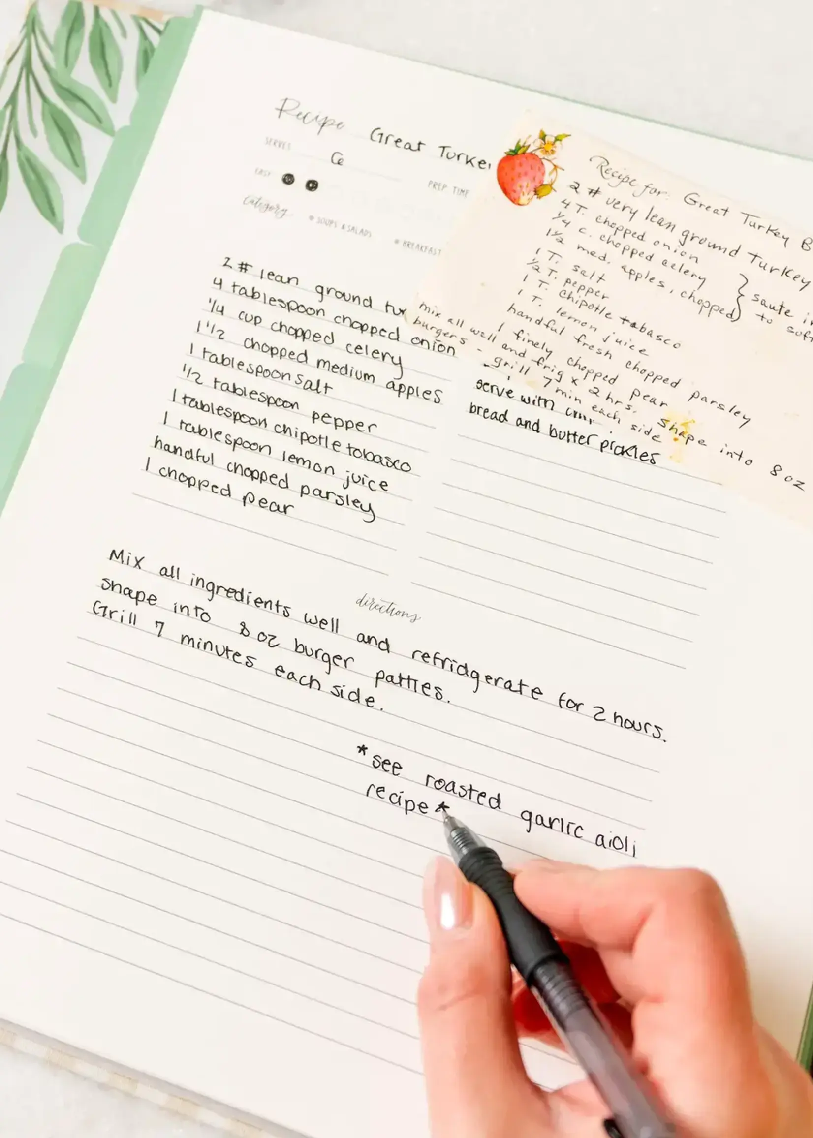 1Canoe2 Letterpress Large Recipe Binder Beige Gingham