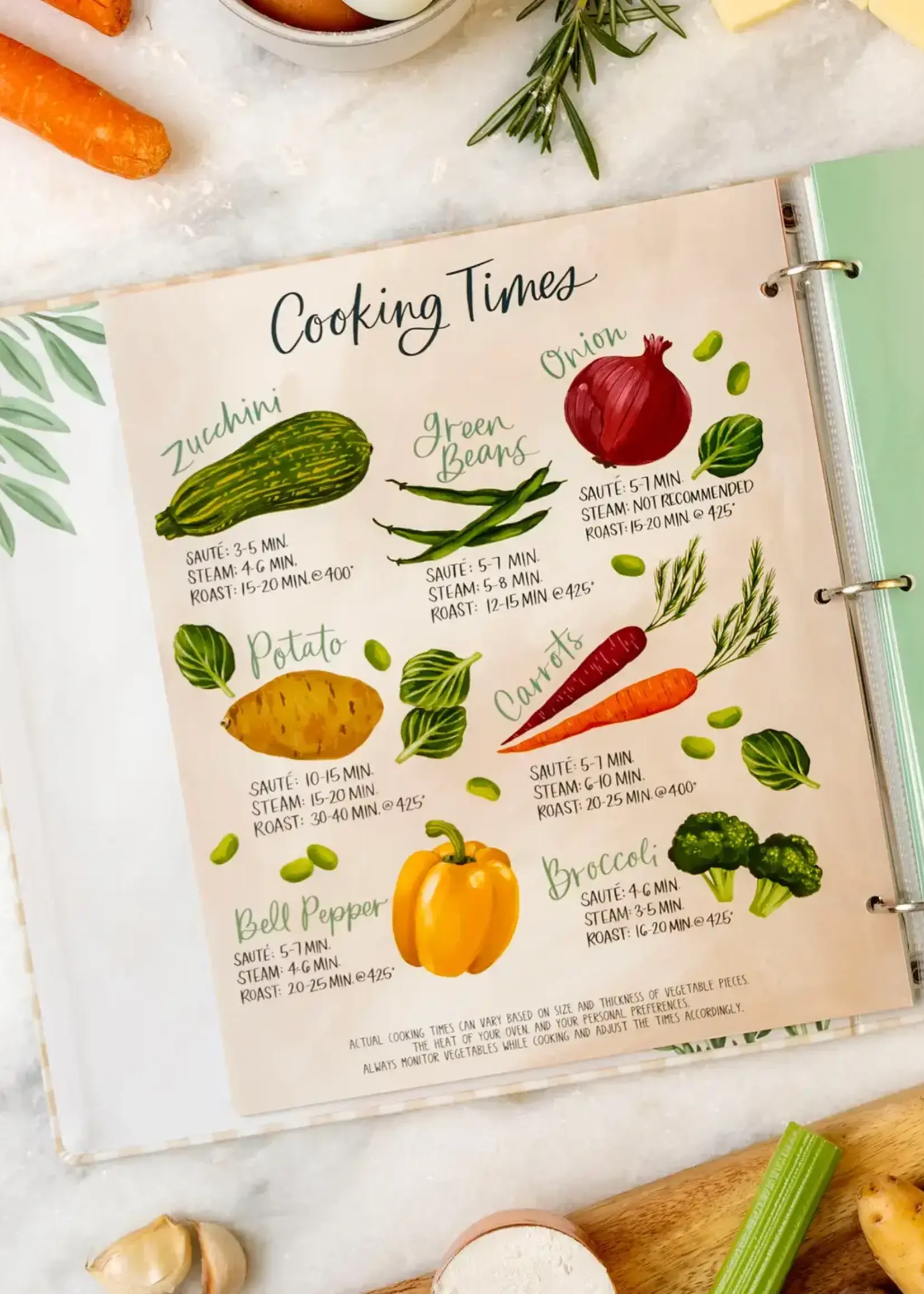 1Canoe2 Letterpress Large Recipe Binder Beige Gingham