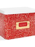 1Canoe2 Letterpress Red Holiday Floral Tin Recipe Box