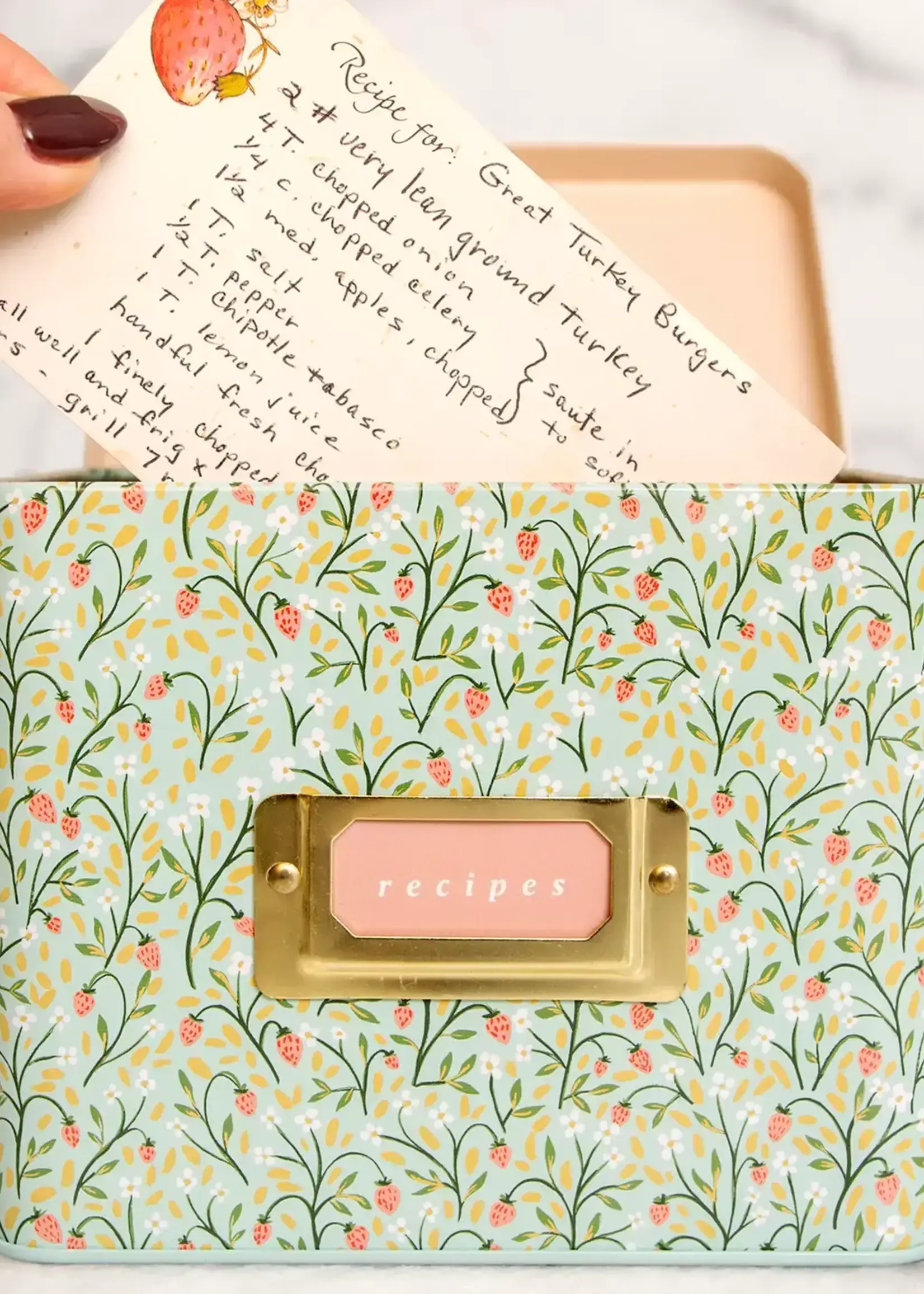 1Canoe2 Letterpress Strawberry Meadow Recipe Box