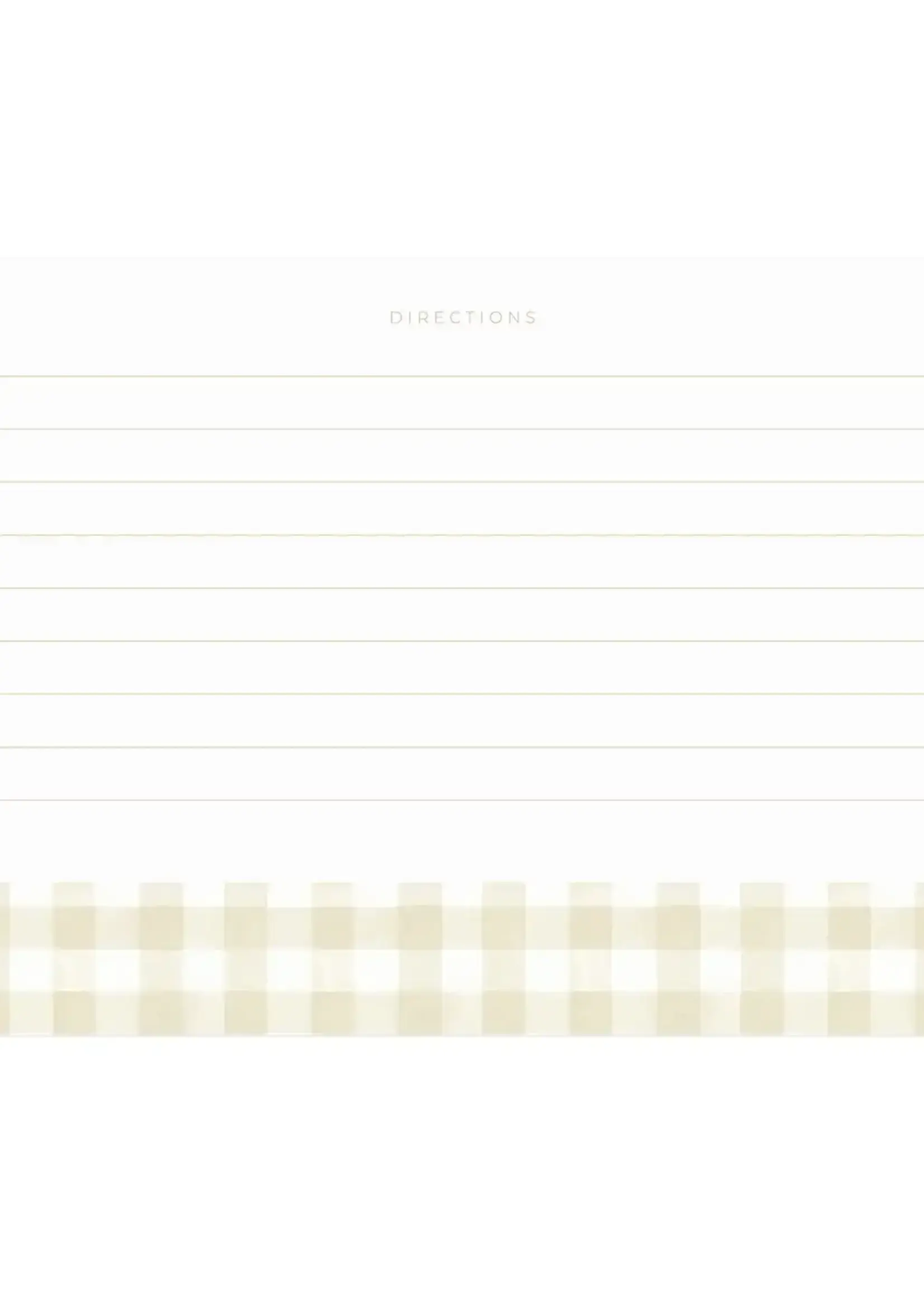 1Canoe2 Letterpress Beige Gingham Recipe Cards