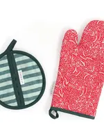 1Canoe2 Letterpress Holiday Flora Pot Holder Set