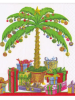 Caspari Cocktail Napkins : Deck the Palm - Pearl