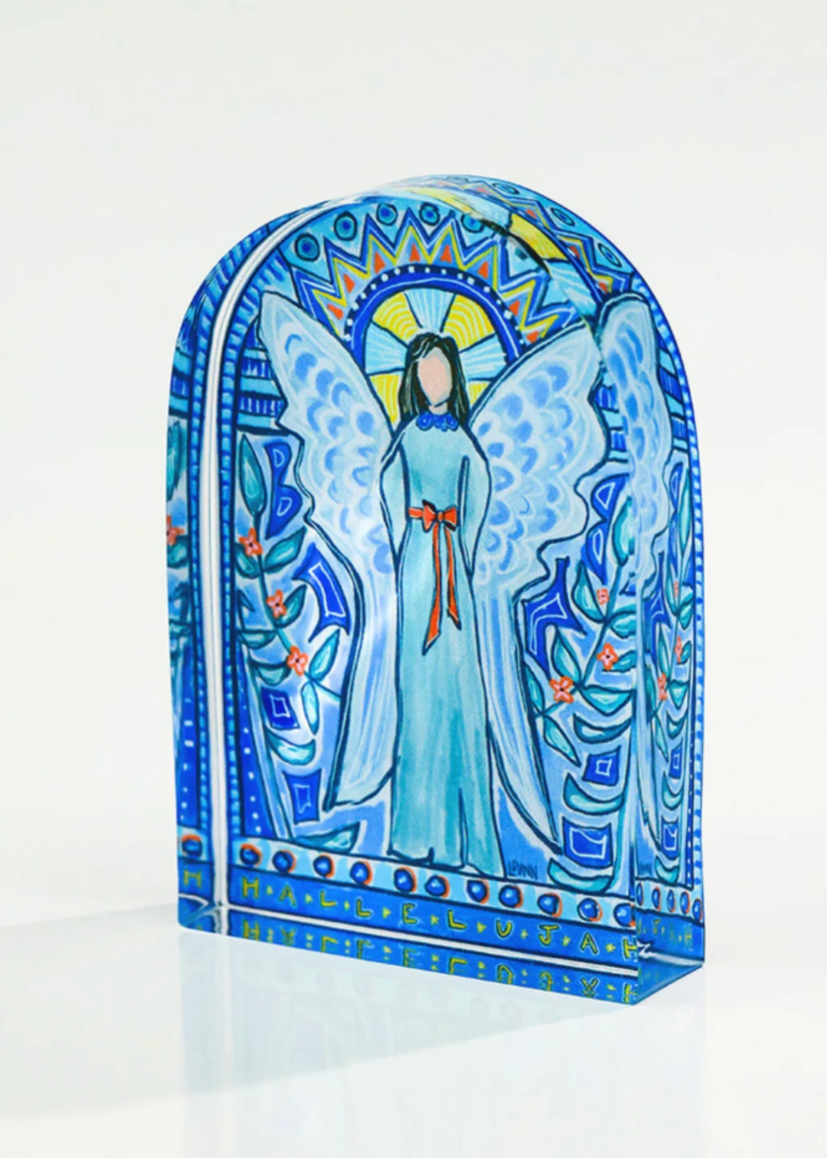 Lauren Dunn Blue Stained Glass Acrylic Angel