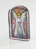 Lauren Dunn Pink Stained Glass Acrylic Angel