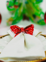 Lauren Dunn Red Polka Dot Napkin Ring Set of 4