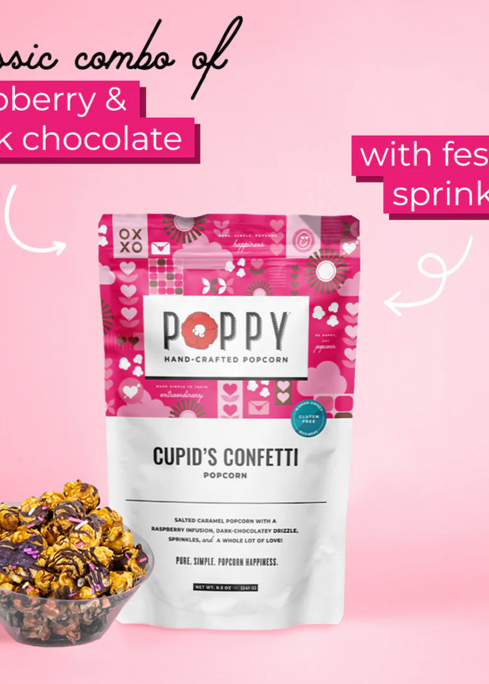 Poppy Handcrafted Popcorn Cupid's Confetti Market Bag