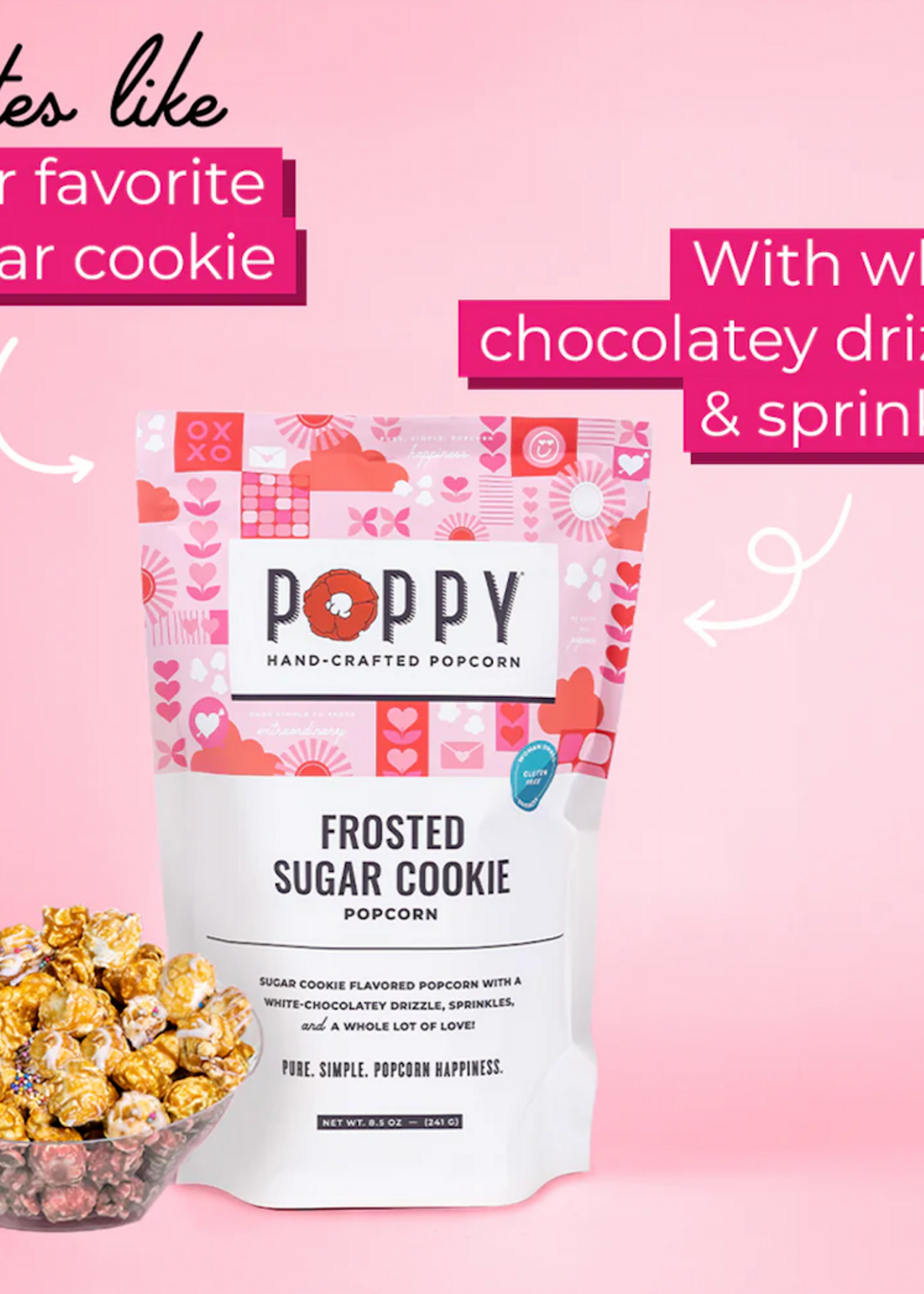 Poppy Handcrafted Popcorn Frosted Sugar Cookie Market Bag