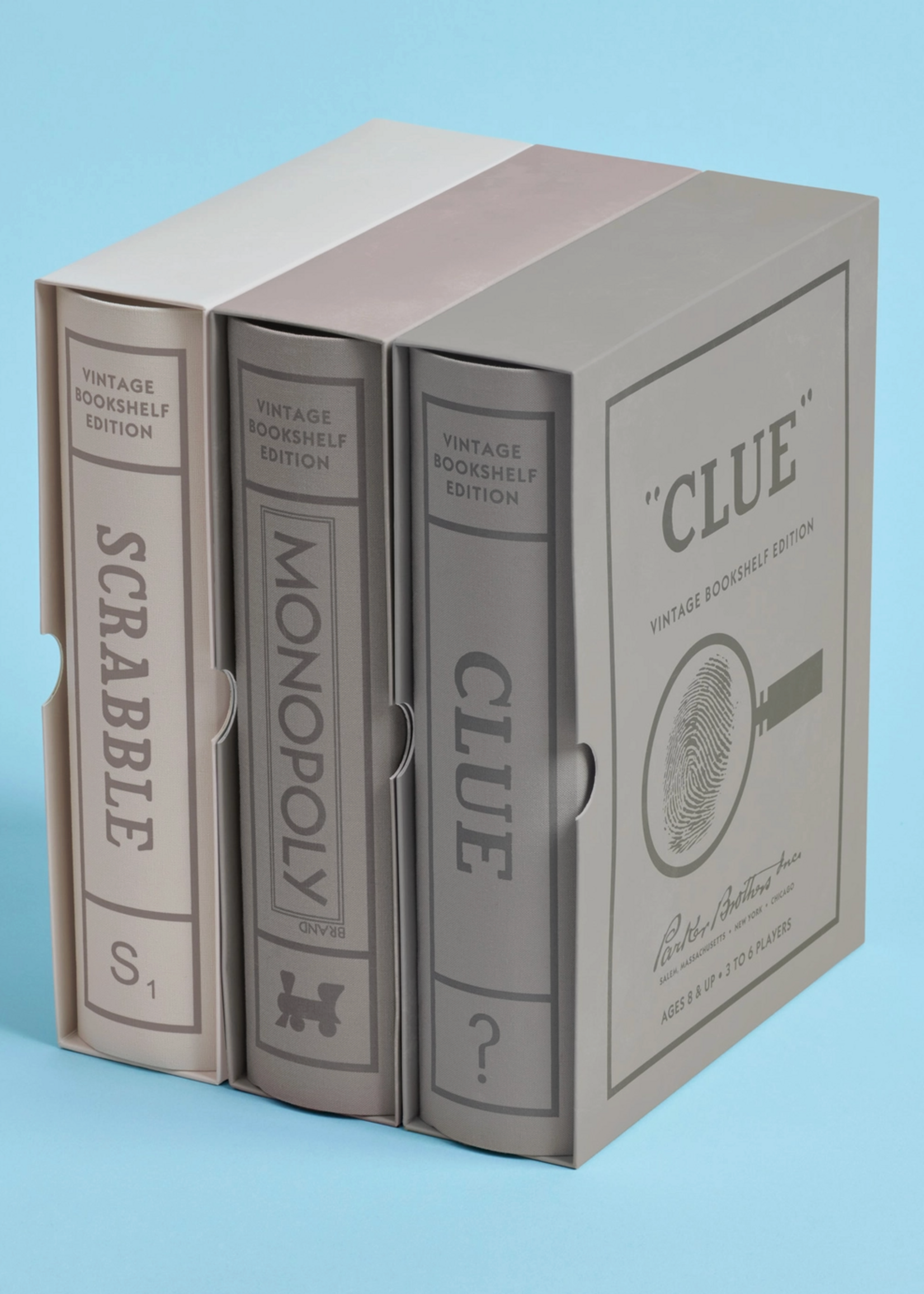 WS Game Company Scrabble, Monopoly, Clue Vintage Bookshelf Assortment