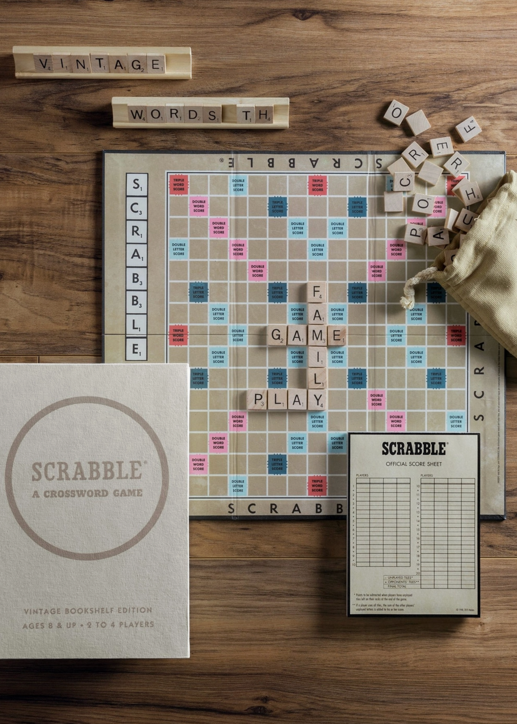 WS Game Company Scrabble Vintage Bookshelf Edition