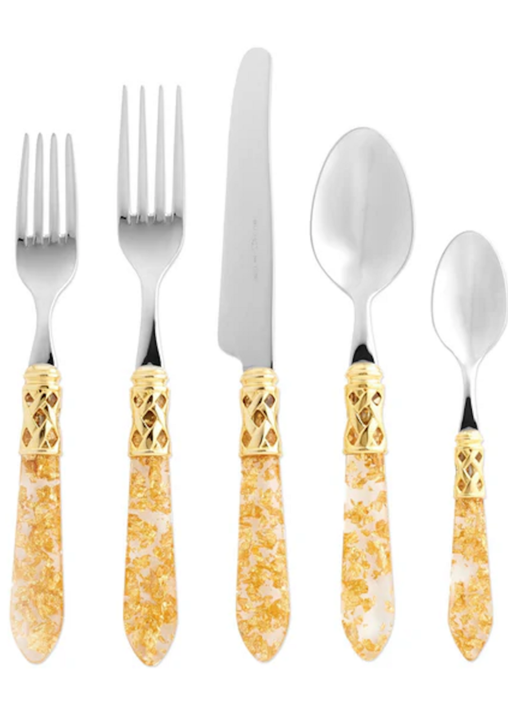 Vietri Aladdin Brilliant Gold Fleck Five-Piece Place Setting