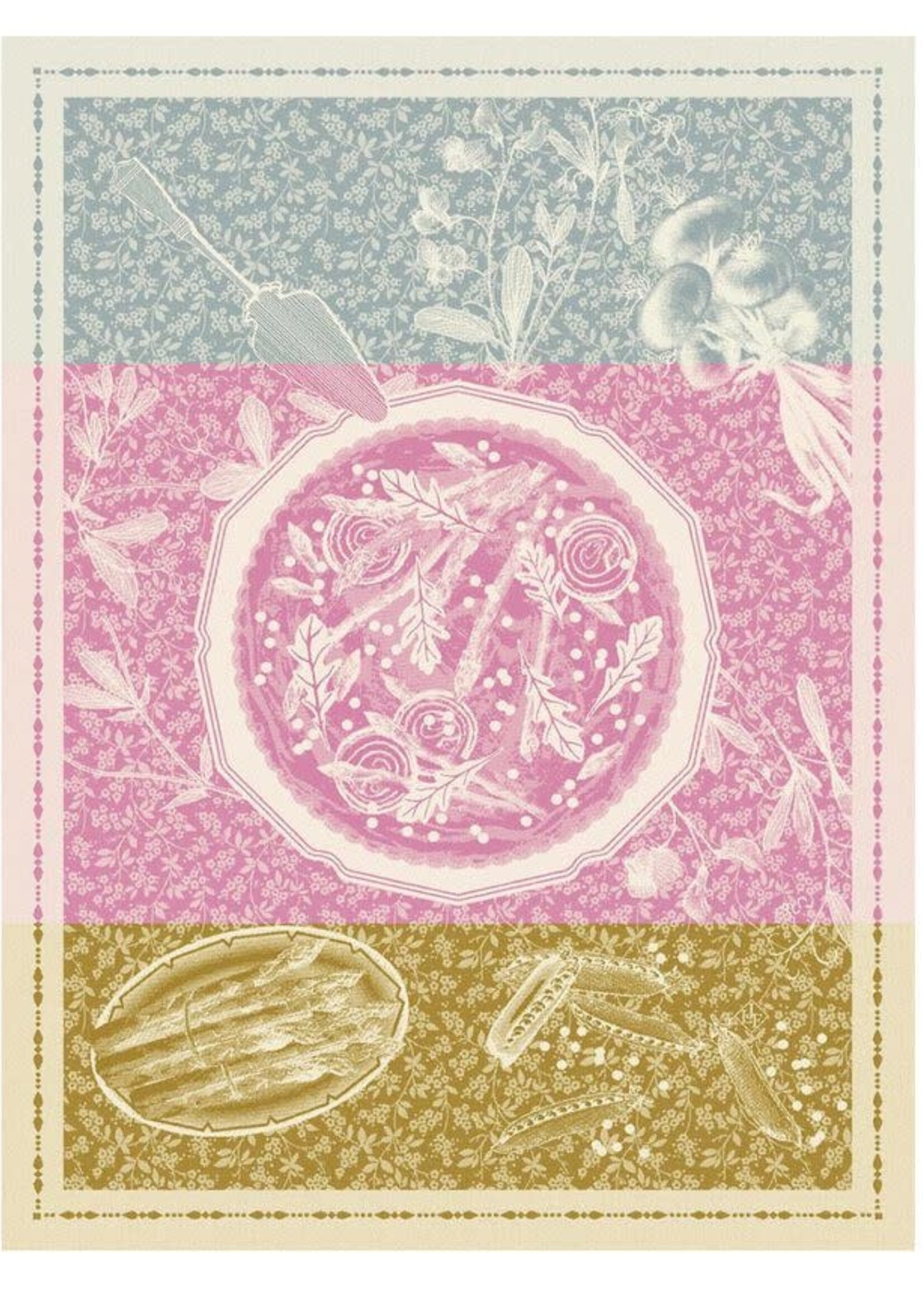 Le Jacquard Francais TARTE PRINTANIÈRE PINK TEA TOWEL 24" x 31"
