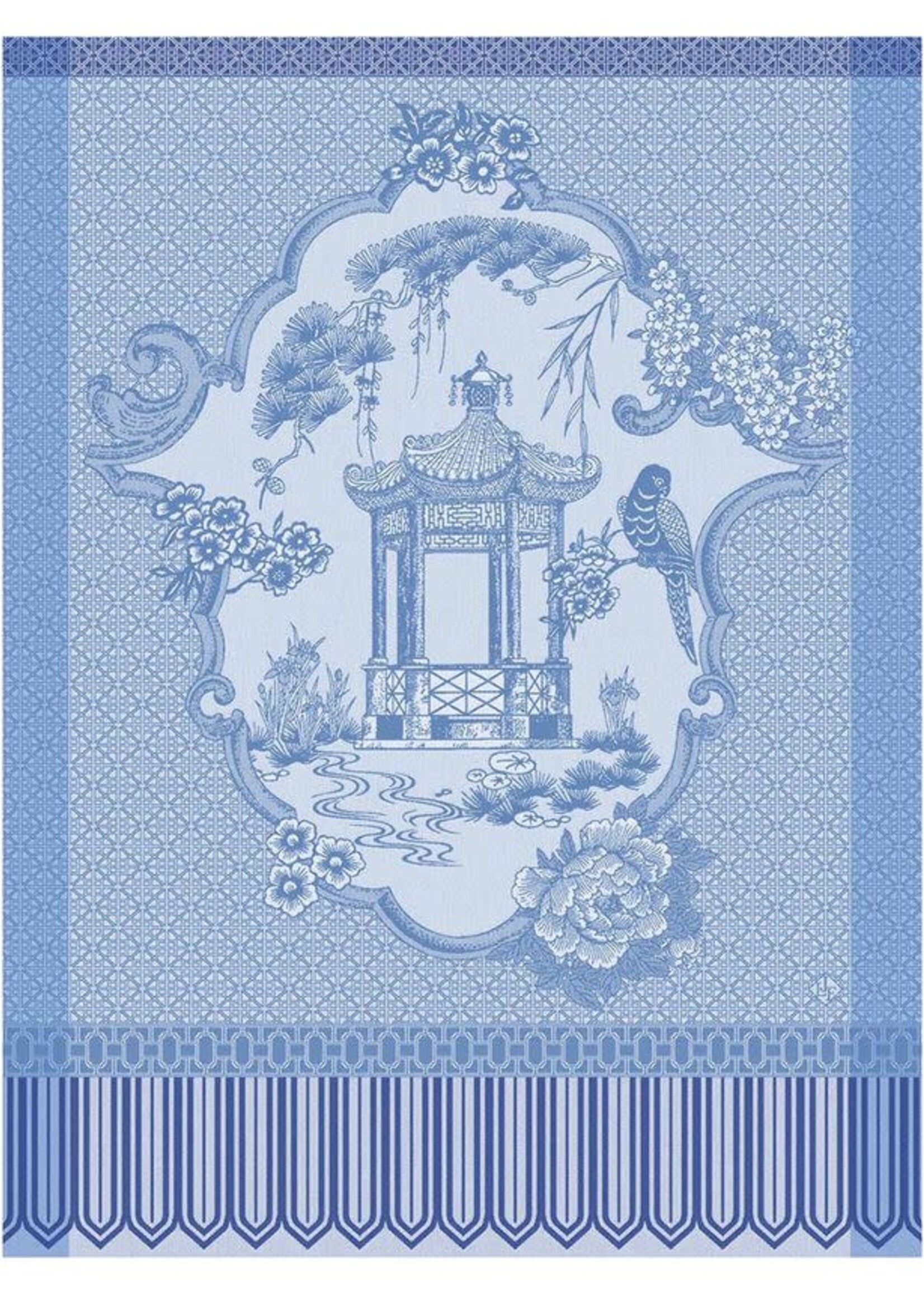 Le Jacquard Francais PROMENADE IMPERIALE BLUE TEA TOWEL 24" x 31"