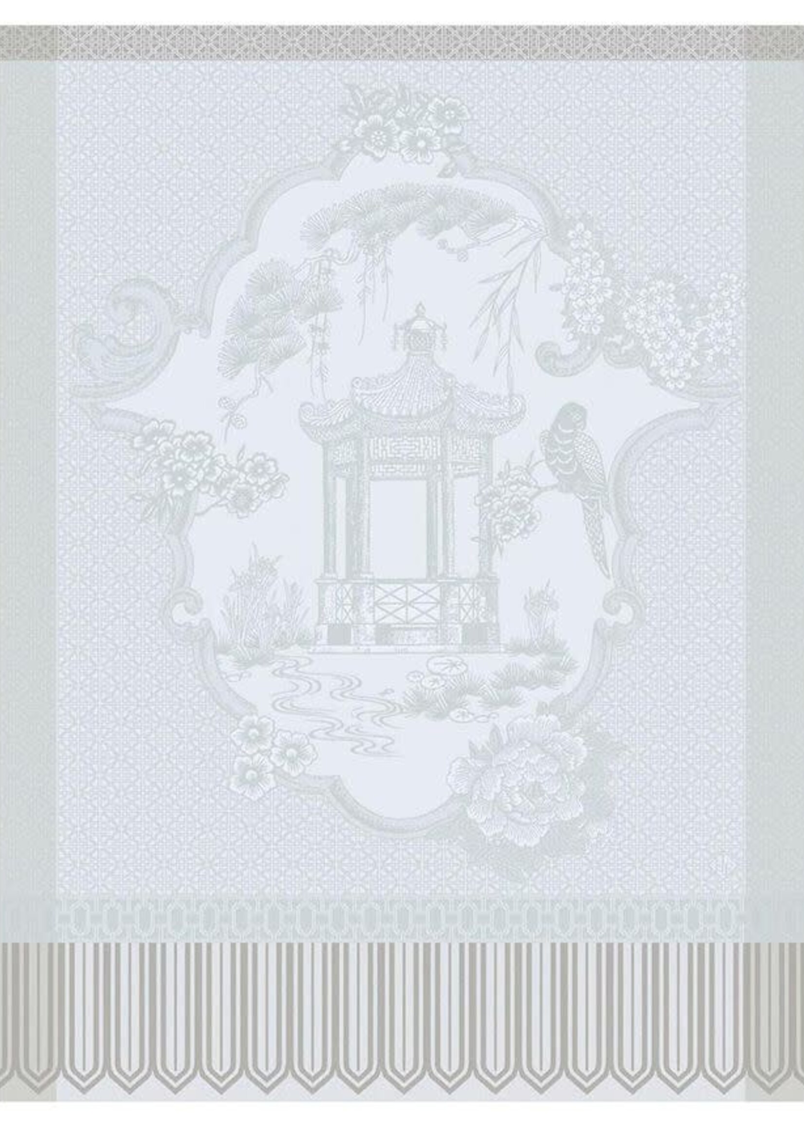 Le Jacquard Francais PROMENADE IMPERIALE GREY TEA TOWEL 24" x 31"