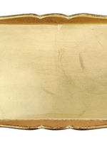 Vietri Florentine Wooden Gold Handled Small Rectangular Tray