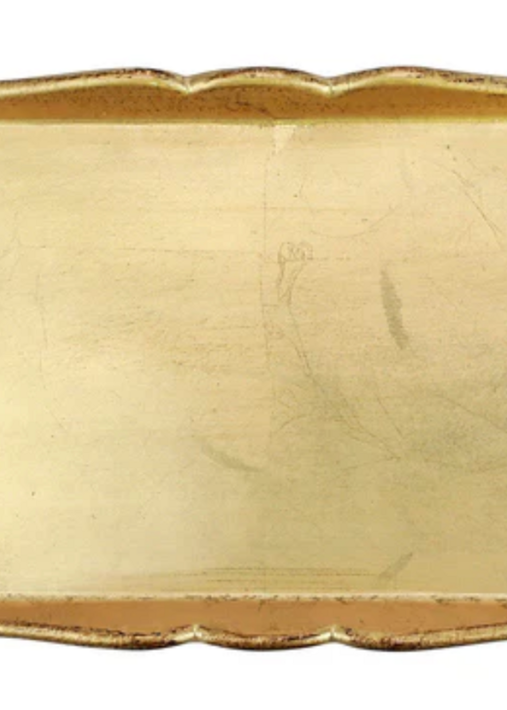 Vietri Florentine Wooden Gold Handled Small Rectangular Tray