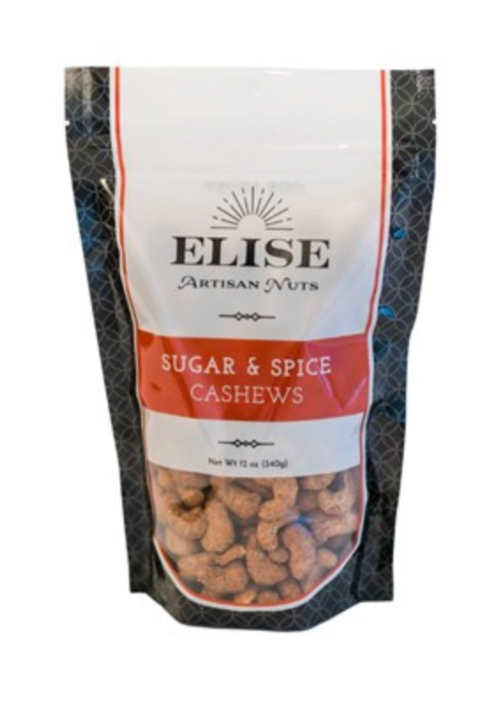 Elise Artisan Nuts Sugar & Spice Cashews 12 oz. Bag