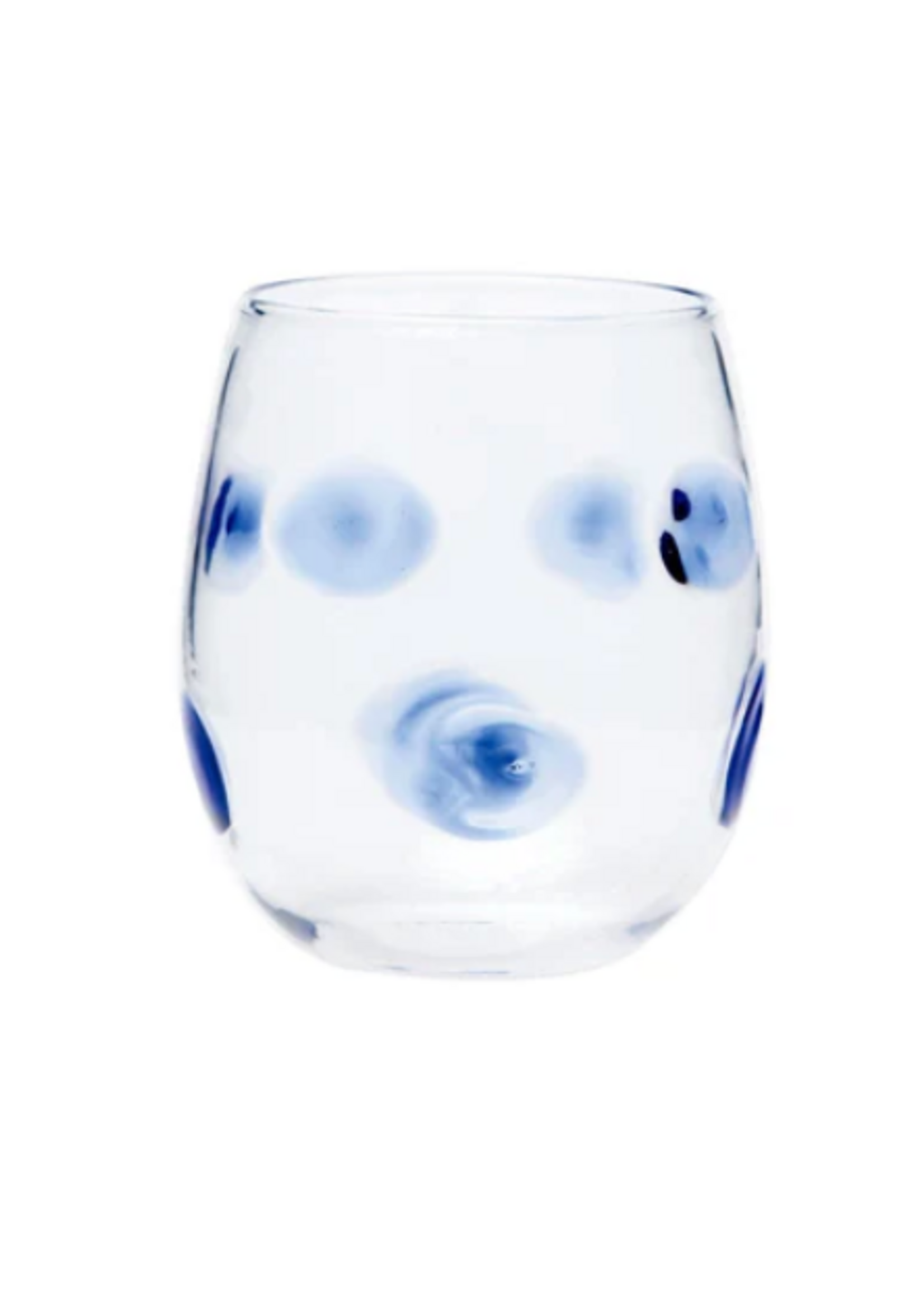Vietri Drop Blue Stemless Wine