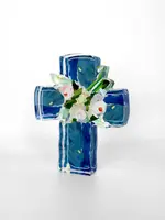 Lauren Dunn Blue Confetti Acrylic Cross