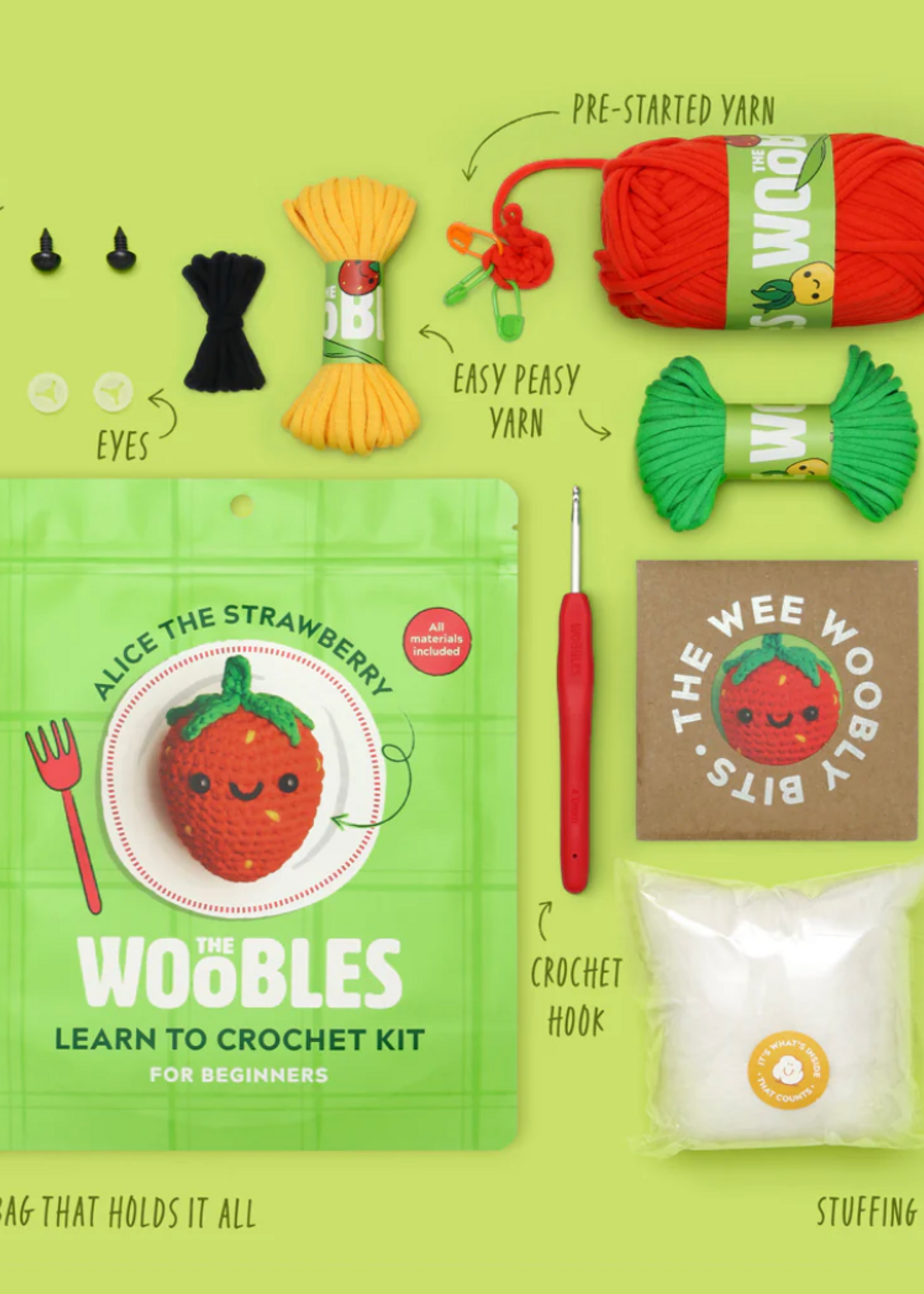 The Woobles Crochet Kit : Alice the Strawberry