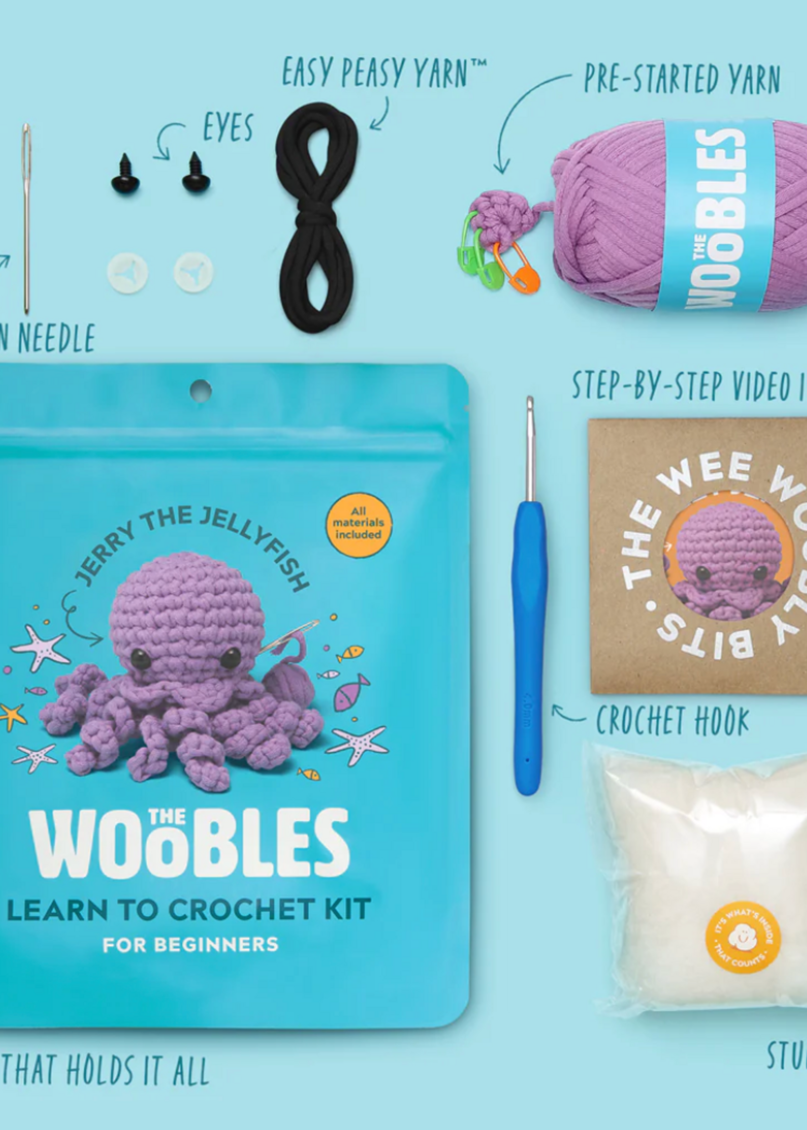The Woobles Crochet Kit : Jerry the Jellyfish