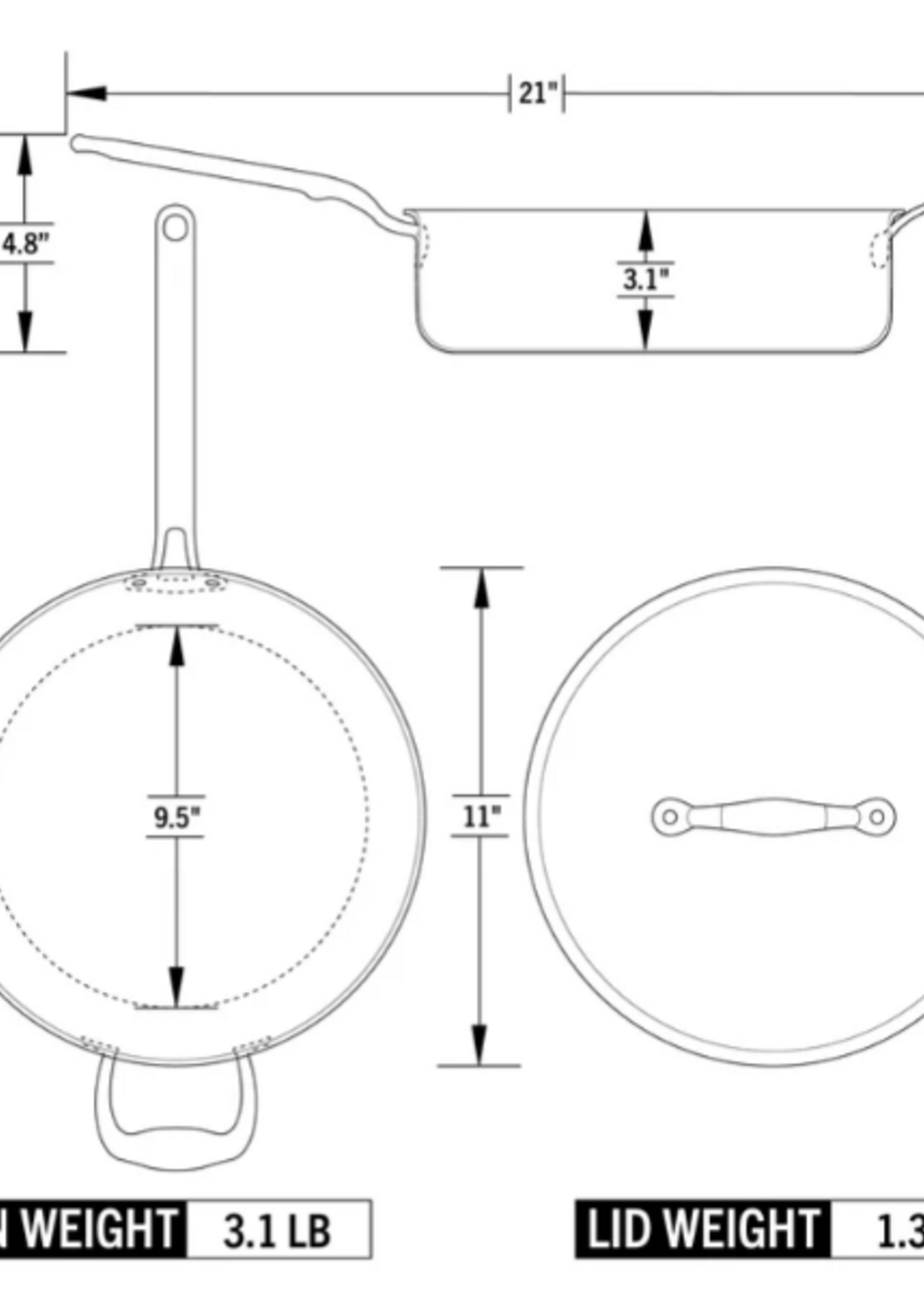Heritage Steel EATER 4 Quart Sauté with Lid