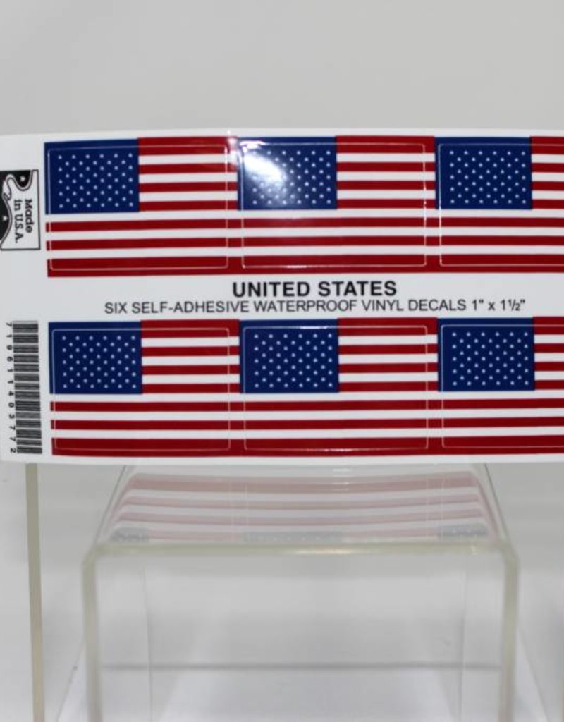 USA Flag Six Decals 1"x1 1/2"