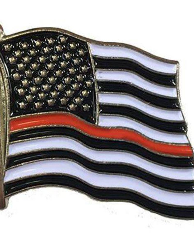 Thin Red Line Flag on 1" Lapel Pin