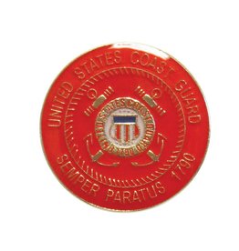 Coast Guard Crest on 1" Round Lapel Pin