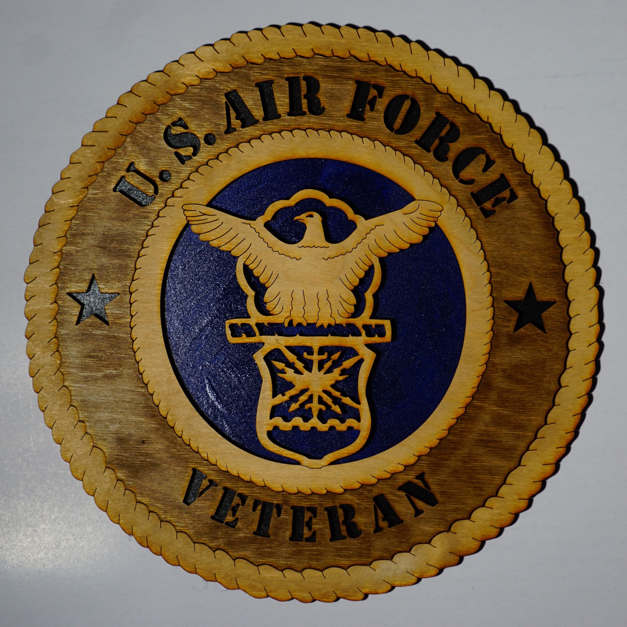 Air Force Veteran SM Plaque Locally Made - Stars Stripes 