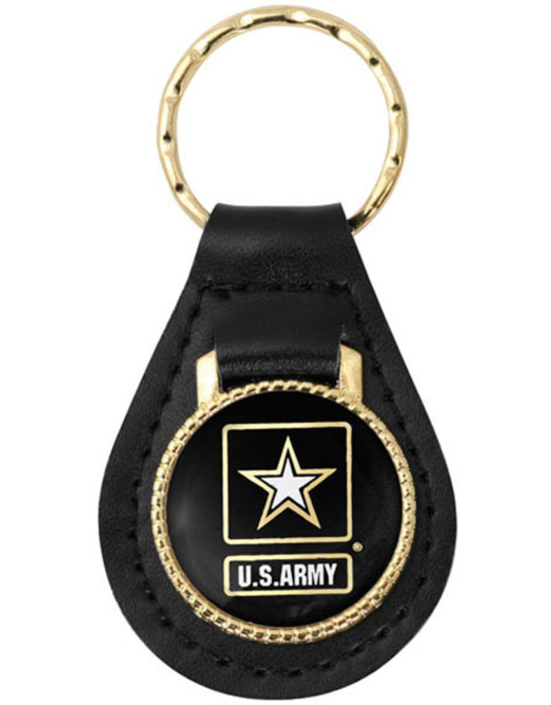 New Army Black Star Leather Key FOB