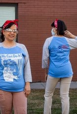 We Can Do It! Rosie Baseball Tee Powder Blue/Gray