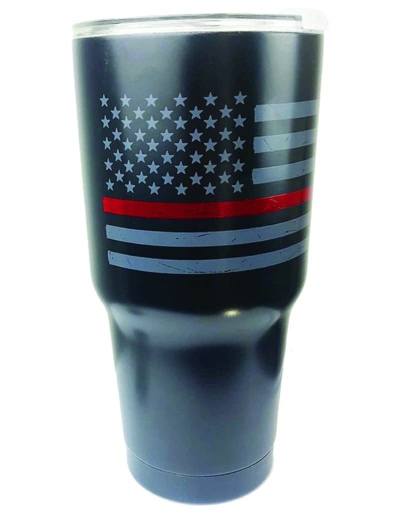 Thin Red Line Distressed American Flag Insulated Mug, 30 oz