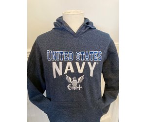 Pullover Hoodie, Navy Logo