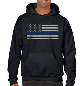 Thin Blue Line American Flag Classic Hoodie