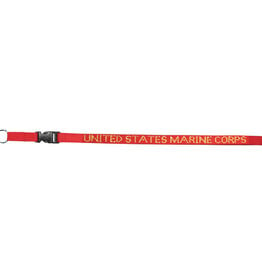 United States Marine Corps DEMB in Gold Thread on Removable Clasp Red Lanyard