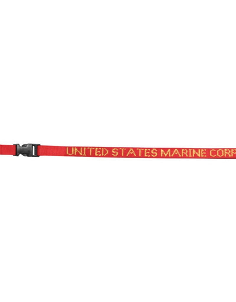 United States Marine Corps DEMB in Gold Thread on Removable Clasp Blue Lanyard