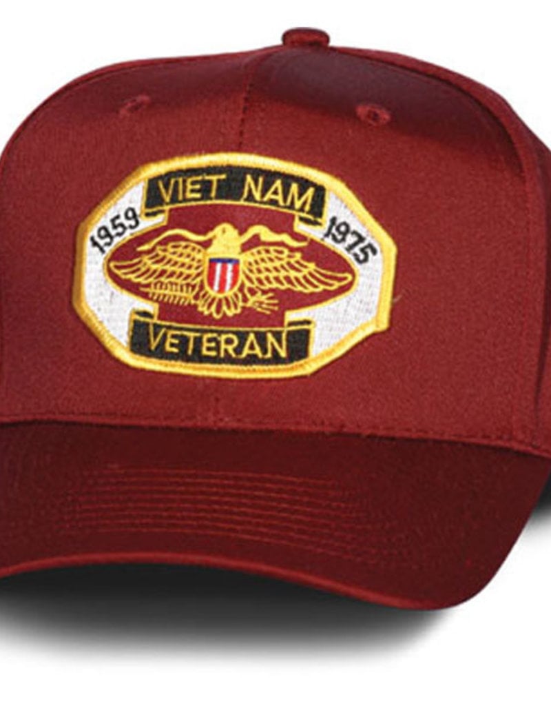 Vietnam Veteran 1959-1975 Patch Baseball Hat, Maroon